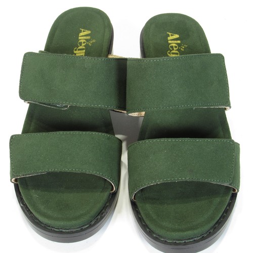 Alegria Zapatos Mujer Talla 37 Verde Tacón Bloque Sandalias Cómodas Gamuza Correa - Imagen 5 de 20