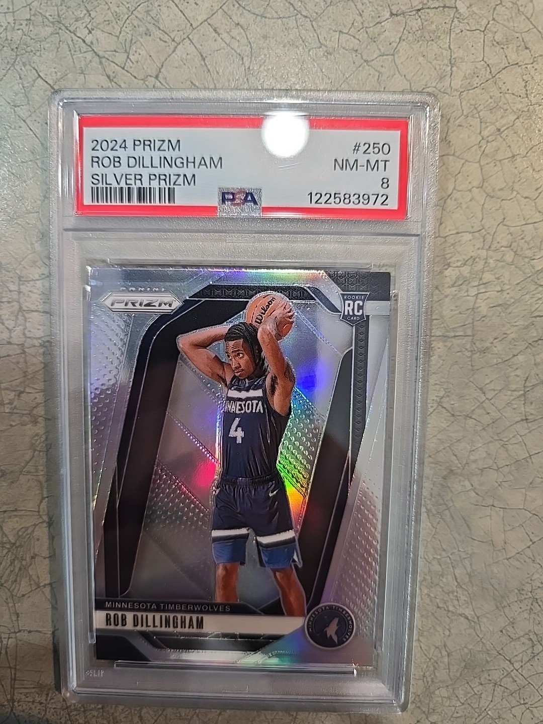 2024-25 Panini Prizm PSA 8 Robert Dillingham #250 Silver Prizm (RC)