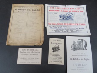 COLLECTION OF OIL PETROL & GAS ENGINES EPHEMERA 'HORNSBY' 'FAIRBANKS MORSE'S'