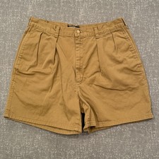 Polo Ralph Lauren Mens 32 Pleated Chino Shorts Tan Cotton Talon Zipper Vintage