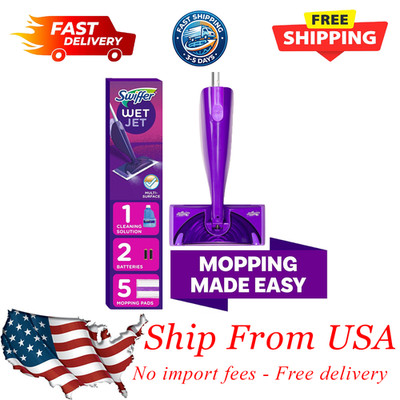 Swiffer WetJet Mop Starter Kit, 1 Power Mop, 5 Pads, Cleaning, Batteries
