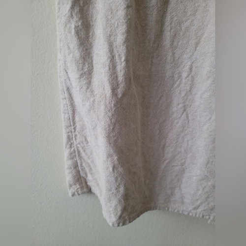 Old Navy creme minimalistisch Leinenmischung Boho geteilte Spalte Bleistift Maxirock Medium - Bild 8 von 11