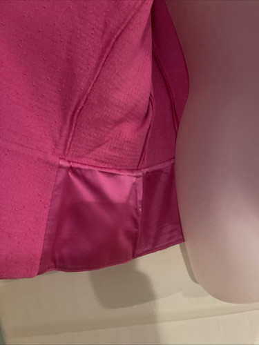 ST. JOHN maglia nabby rosa testurizzata scollo a scoop 3/4 Slv. Giacca~16~EUC~Made US - Foto 8 di 10