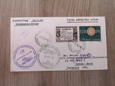 SONDERFLUG AIRMAIL FLIGHT BORKHEIDE-BRUCK 18-2-1962 (CV50)