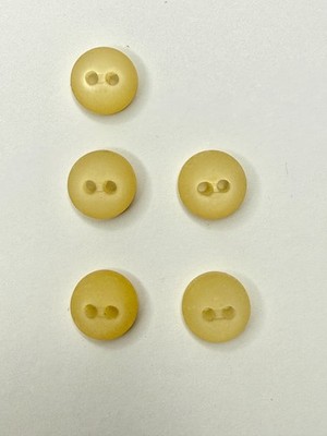 5 Vintage Opaque Ivory Dome Two Hole Buttons 7/16''