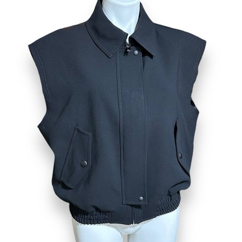 ZARA Vest Waistcoat Gilet Bomber Pockets Black Blogger Fav 7996 187 800 Sz L New - Picture 22 of 22