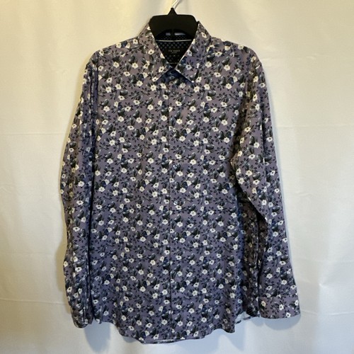 Ted Baker London Mens LS Shirt Purple Size-5 #328 - Picture 4 of 19