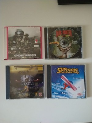 4 PC Videospiele Games 1990er 2000 Deer Hunter Ghost Recon Snowboarding H&D CDs