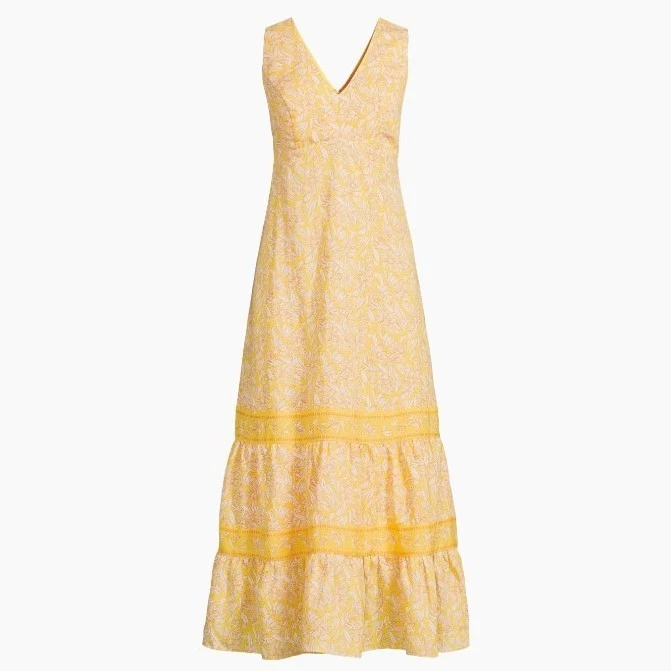 Lilly Pulitzer Avlyn Maxi V-Neck Floral Dress In Honeycomb - Women's Size 10