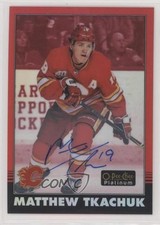 2020-21 O-Pee-Chee Platinum Retro Rainbow Red Matthew Tkachuk #R-16 Auto 0c3
