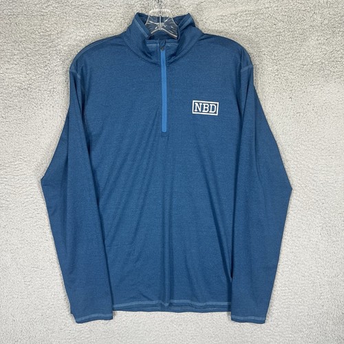 Barstool Sports Sweater Mens Large Blue 1/4 Zip No Big Deal Performance Pullover - Picture 2 of 6