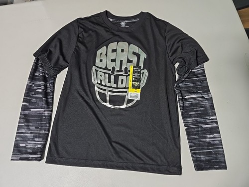 Beast All Day Athletic Works Performance Active Tee Long Sleeve Boys Size 8 Med