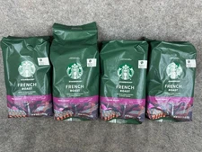 Starbucks 4 Pack French Dark Roast Whole Bean Coffee Bags 28 oz - BB 03/04/26