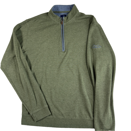 Johnnie-O Pullover 1/4 Zip Ballyhack Golf Club Men's M Sage Green Cotton Blend - Picture 3 of 8