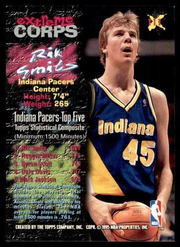 1995-96 Topps Stadium Club - Rik Smits #111 Red Foil - Bild 2 von 2