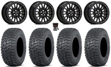 Valor V16 Bdlk 15" Wheels Bk +35mm 35" Terra Hook Tires Can-Am Defender