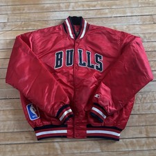 Bomber vintage anni 90 starter Chicago Bulls raso giacca uomo L rosso raro made in USA