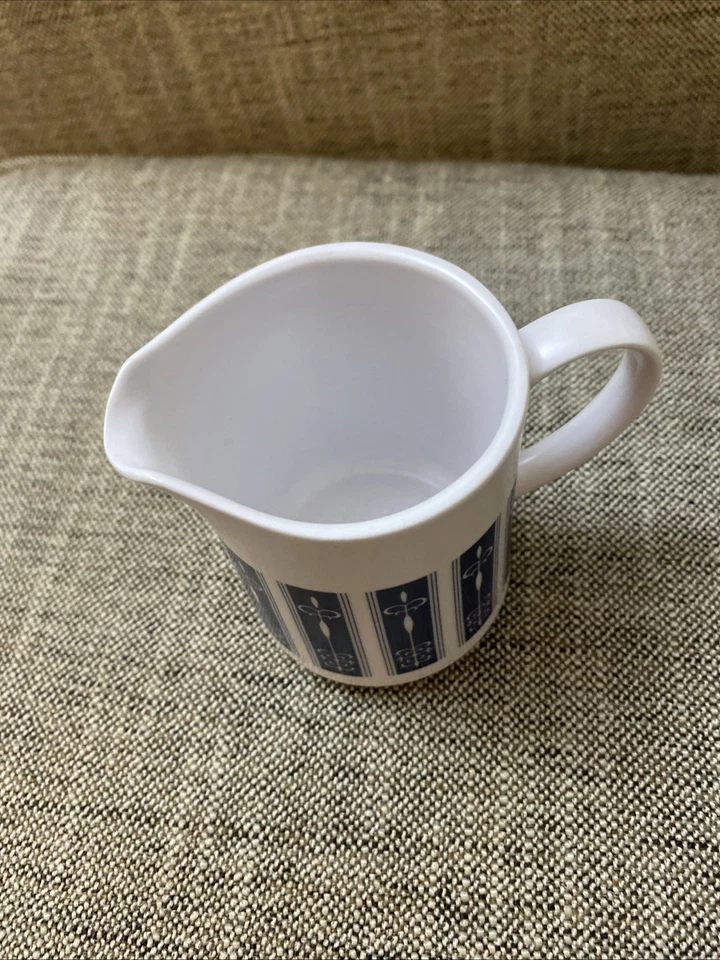 Vintage Mid Century Noritaki Progression Pacfic  MILK / CREAM JUG  Blue & White - image 2 of 3