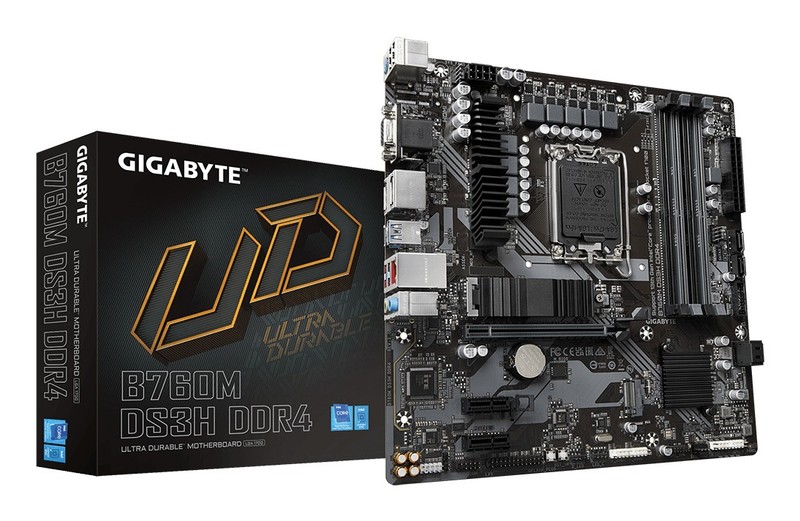 GIGABYTE B760M DS3H DDR4 Motherboard - Supports Intel Core 14th Gen - LGA1700