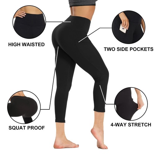Leggings with Pockets for Women - 19" / 25" Yoga Pants High Waist Tummy Contr... - Picture 3 of 7
