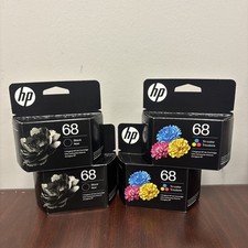HP 68 Black and Color 4 PACK COMBO Cartridge Bundle Pack Brand New Exp 11/2026