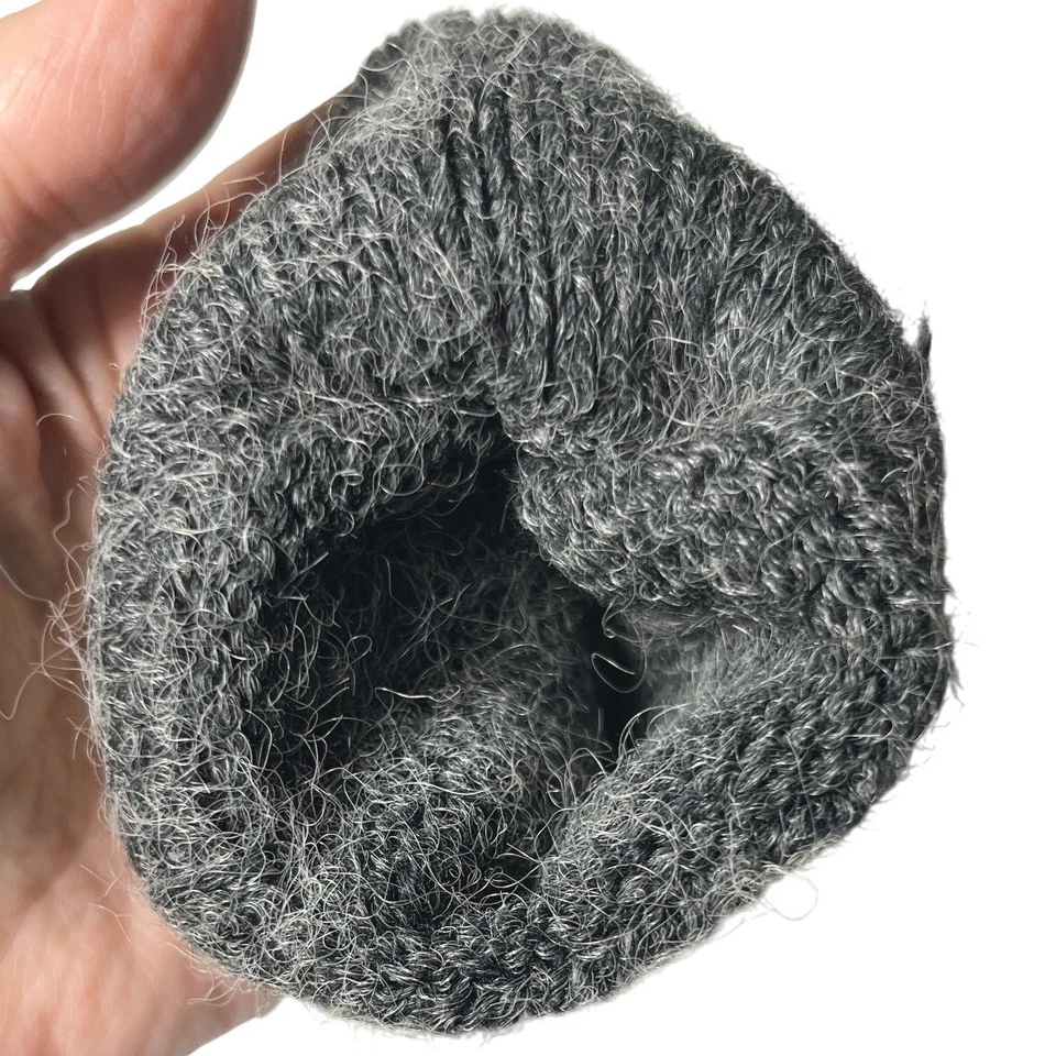 Acogedores guantes de palma de cuero tejidos de lana de colección gris invierno cálidos para mujer pequeños-medianos Foto 4 de 4