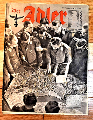 WW2 German Original Magazine Der Adler, Berlin, Apr 4, 1944
