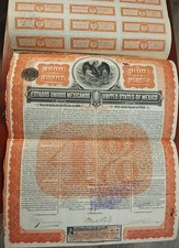 Mexico 1904 Estados Unidos Mexicanos ORANGE DOVE $ 500 Dollars Gold Bond Loan
