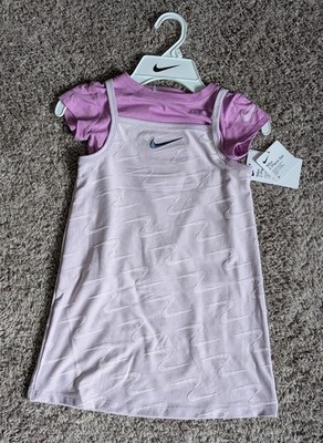NWT NIKE Girls Size 4 Athletic 2pc. Outfit Shirt Jumper Dress