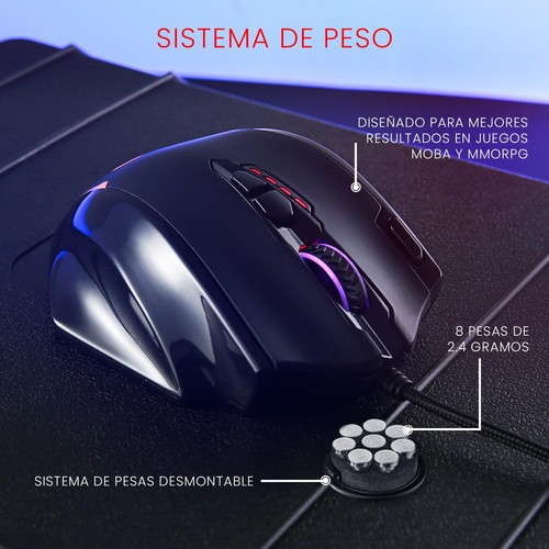 Redragon M908 12400 DPI Impact MMO Gaming Mouse 18 Programmable Buttons Weight A - Picture 7 of 8