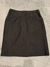 Calvin Klein Pencil Skirt Womens 10 Charcoal Gray Straight Modest Office Career