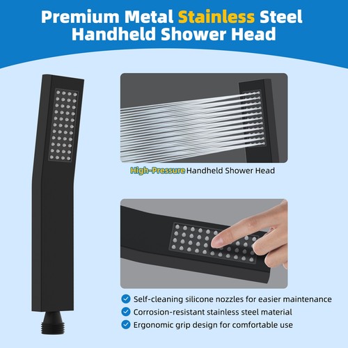 10 in Rain Shower Head Combo with Handheld Spray High Pressure Adjustable Arm - Picture 5 of 8