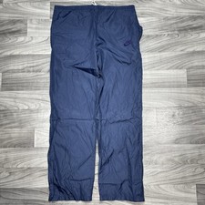 Vintage 80s Nike Windbreaker Pants Mens M Blue Track Lightweight Tonal Nylon