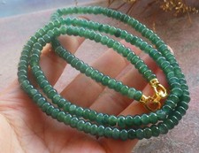 Certified Natural Green A Jade Jadeite Circle Bead Necklace 23 inches 122817 TS