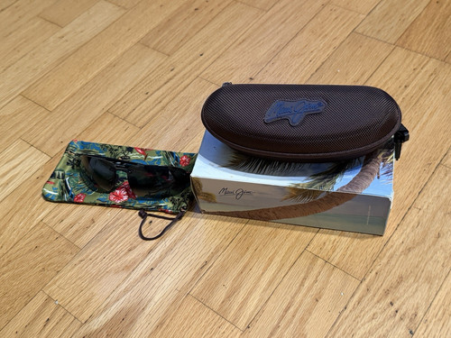 Maui Jim Sunglasses with Brown Hard Zipper Case and Floral Pouch