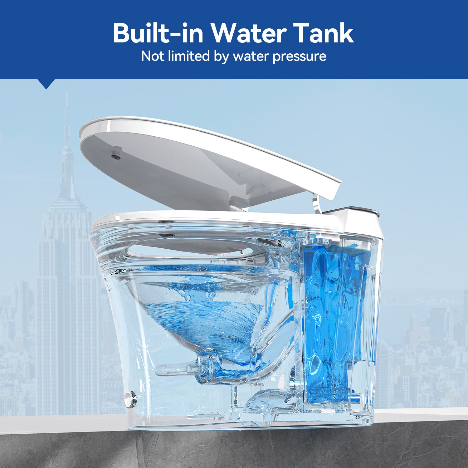 HOROW Smart Toilet Bidet Built-in Water Tank Auto Flush Warm water Dry UV