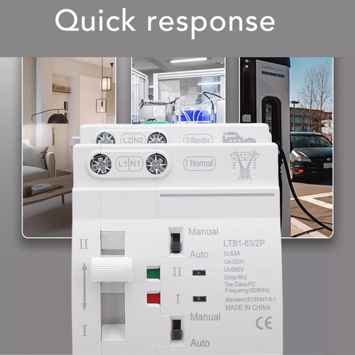 Double Power Automatic Transfer Switch 63A 2P DIN Rail ATS Power Transfer Switch - Picture 20 of 24