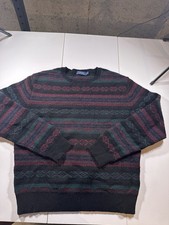 Polo Ralph Lauren Black Fair Isle WOOL CASHMERE Sweater Blue Men's Size L