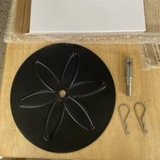 NEW ICE AUGER DRILL ADAPTER WITH 9" STOPPER DISC (BLACK) & STEEL DRILL ADAPTER A