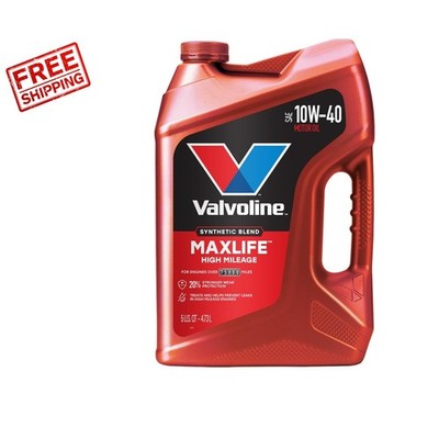 MaxLife Technology 10W-40 Synthetic Blend Motor Oil - 5 QT for High Mileage Cars