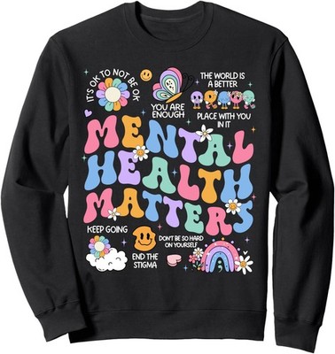Mental Health Matters Human Brain Awareness Unisex Crewneck Sweatshirt