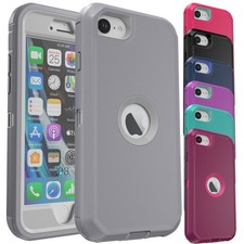 For Apple iPhone 6 7 8 Plus 6s Heavy Duty Case Rugged Hard Rubber Phone Cover