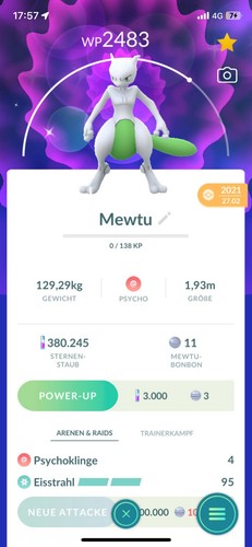 ✨Glückstausch✨ Shiny Mewtu Pokemon Go