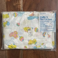 Vintage Curity Fitted Crib Sheet 28 X 52 Cat Bunny Teddy Bear Mouse Cotton NEW 