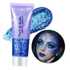 Blue Face Body Glitter,Halloween Blue Face Paint 001 Blue Body Glitter