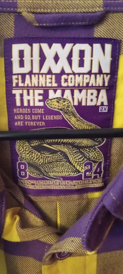  DIXXON Flannel Company THE MAMBA KOBE BRYANT Mens XXL  LAL Purple Yellow Plaid - Image 4 of 4