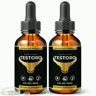 Testoro Liquid Drops, Premium Sublingual Formula for Men, Male Health - 2 Pack