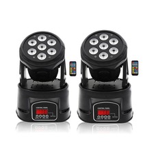 Moving Head Light 7x10W, RGBW Stage Lightin with Remote Control, DMX 512 Stro...