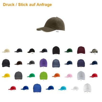 Sandwich-Cap Basecap Baseball Kappe 6-Panel Cotton Cap SOL´S 88100 NEU