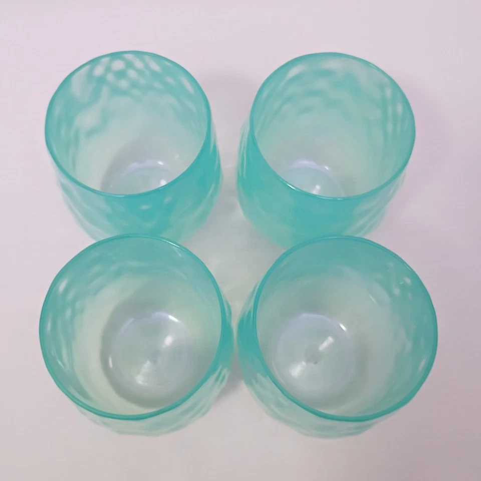 葡萄酒无茎水蓝色厚丙烯酸塑料岩石玻璃杯4件套 — 第 2/4 张图片